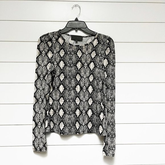 Anthropologie Sunday in Brooklyn Snake Print Long Sleeve XS Shirt - Picture 1 of 5